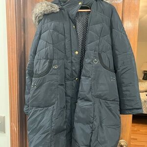 Kim + Kai Puffer Down Maternity Black coat size large